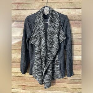 Lucky Brand Women’s Gray Draped Open Cardigan Long Sleeve Sweater Size: Large